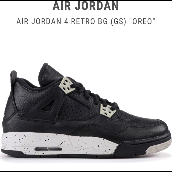 Jordan Other - Jordan Retro 4 ‘Oreo’ Size 4.5y Black/Tech Grey